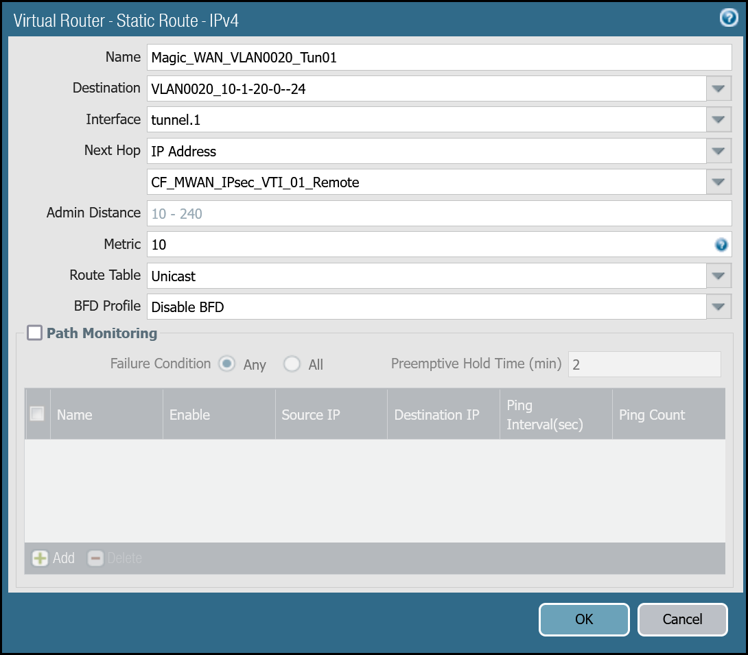 Static Route - VLAN0020 (10.1.20.0/24 via tunnel.1)